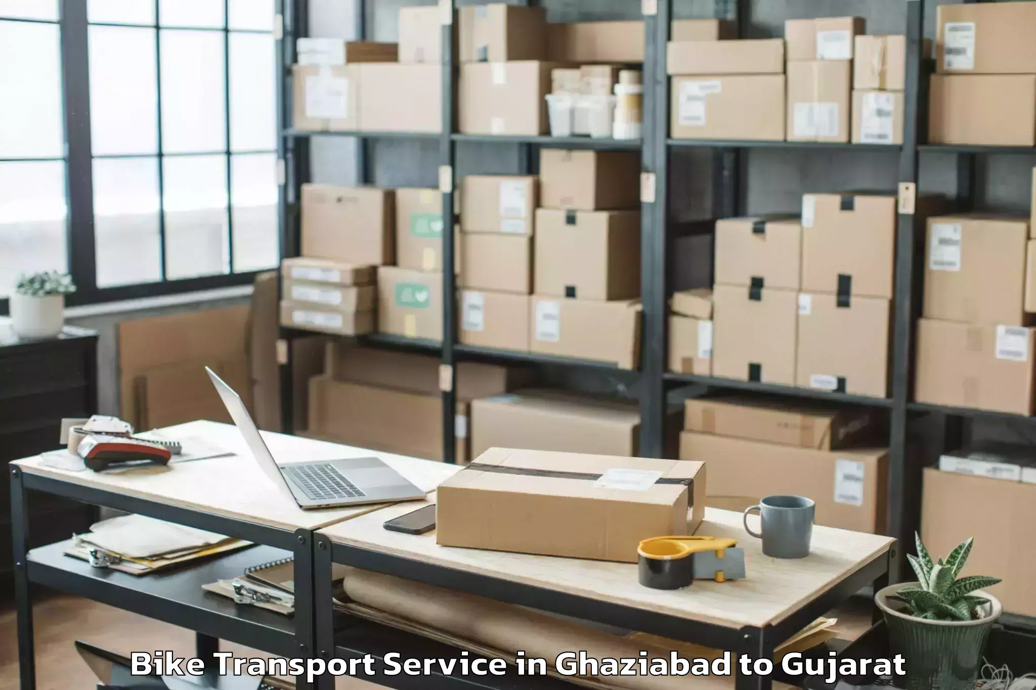 Professional Ghaziabad to Visnagar Bike Transport